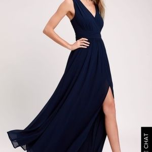 Lulus Bridesmaid Navy Blue Maxi Dress